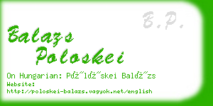 balazs poloskei business card
